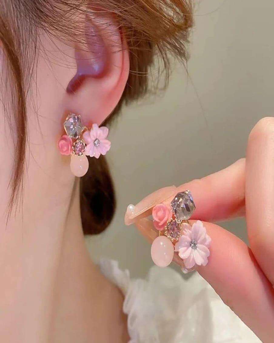 Earrings Combo Set of 6 | Heart, Floral, Bunny & Bow Studs for Girls & Women | Cute Korean-Style Daily Wear Pack