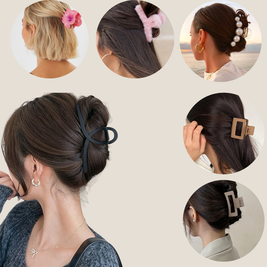 Stylish Hair Claw Clip Hamper – 6 Trendy Hair Accessories for Women & Girls
