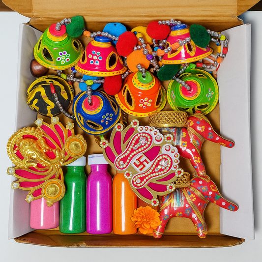 Festive Diwali Decoration Combo with Toran, Elephant Diya Holders, Ganesh Décor & Rangoli