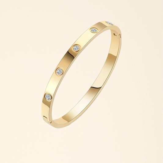 Golden Elegant Stud Bangle Bracelet