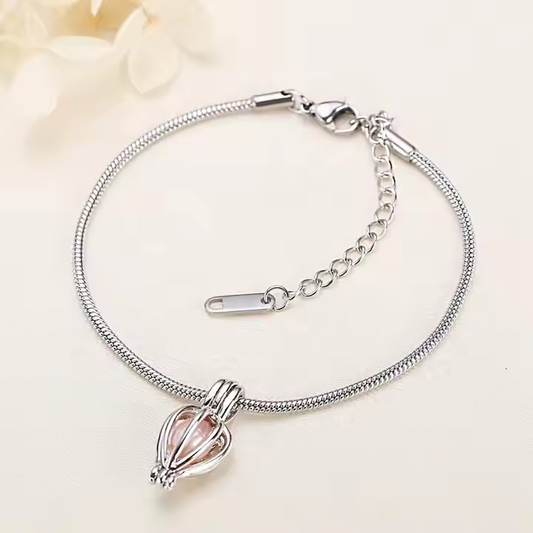 Wish Pearl Bracelet set with Stainless Steel Snake Bracelet Gift Set For Women & Girls