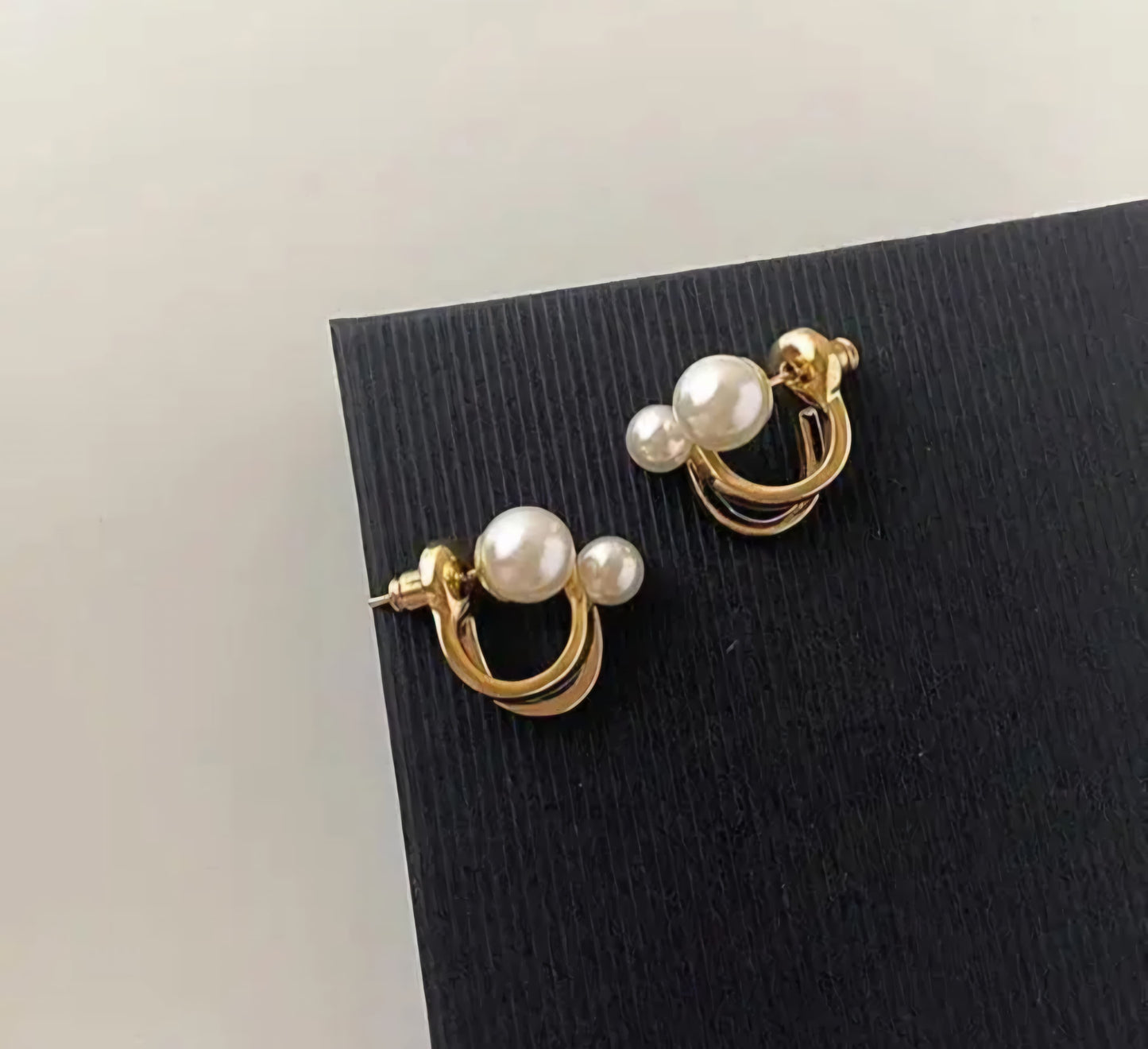 Golden Elegant Pearl Climber Earrings For Women & Girls