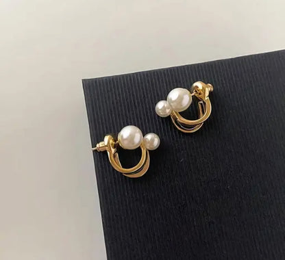 Golden Elegant Pearl Climber Earrings For Women & Girls