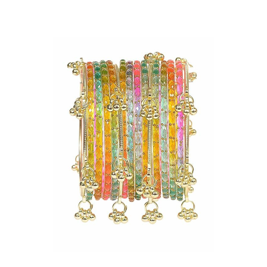 Kashmiri Design Bangle Set for Women (Set of 32 for Both Hands | 16 for One Hand) Traditional Ethnic Bridal Bangles | Available in Sizes 2.4, 2.6, 2.8