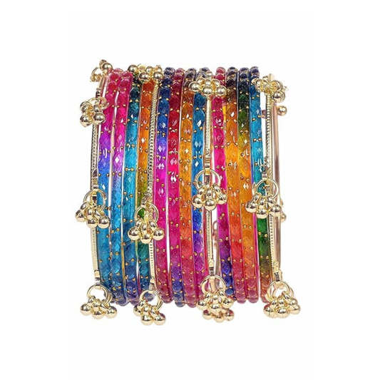 Kashmiri Design Bangle Set for Women (Set of 32 for Both Hands | 16 for One Hand) Traditional Ethnic Bridal Bangles | Available in Sizes 2.4, 2.6, 2.8