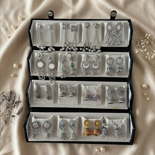 Jhumki Earrings Set for Women (Pack of 16 Pairs) Ethnic Traditional Jhumka with folder box| Assorted Designs for Wedding, Festive & Daily Wear