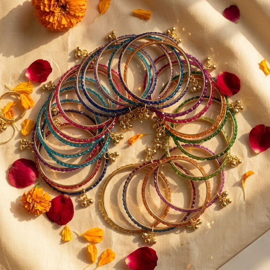 Kashmiri Design Bangle Set for Women (Set of 32 for Both Hands | 16 for One Hand) Traditional Ethnic Bridal Bangles | Available in Sizes 2.4, 2.6, 2.8
