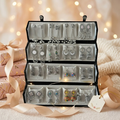 Jhumki Earrings Set for Women (Pack of 16 Pairs) Ethnic Traditional Jhumka with folder box| Assorted Designs for Wedding, Festive & Daily Wear