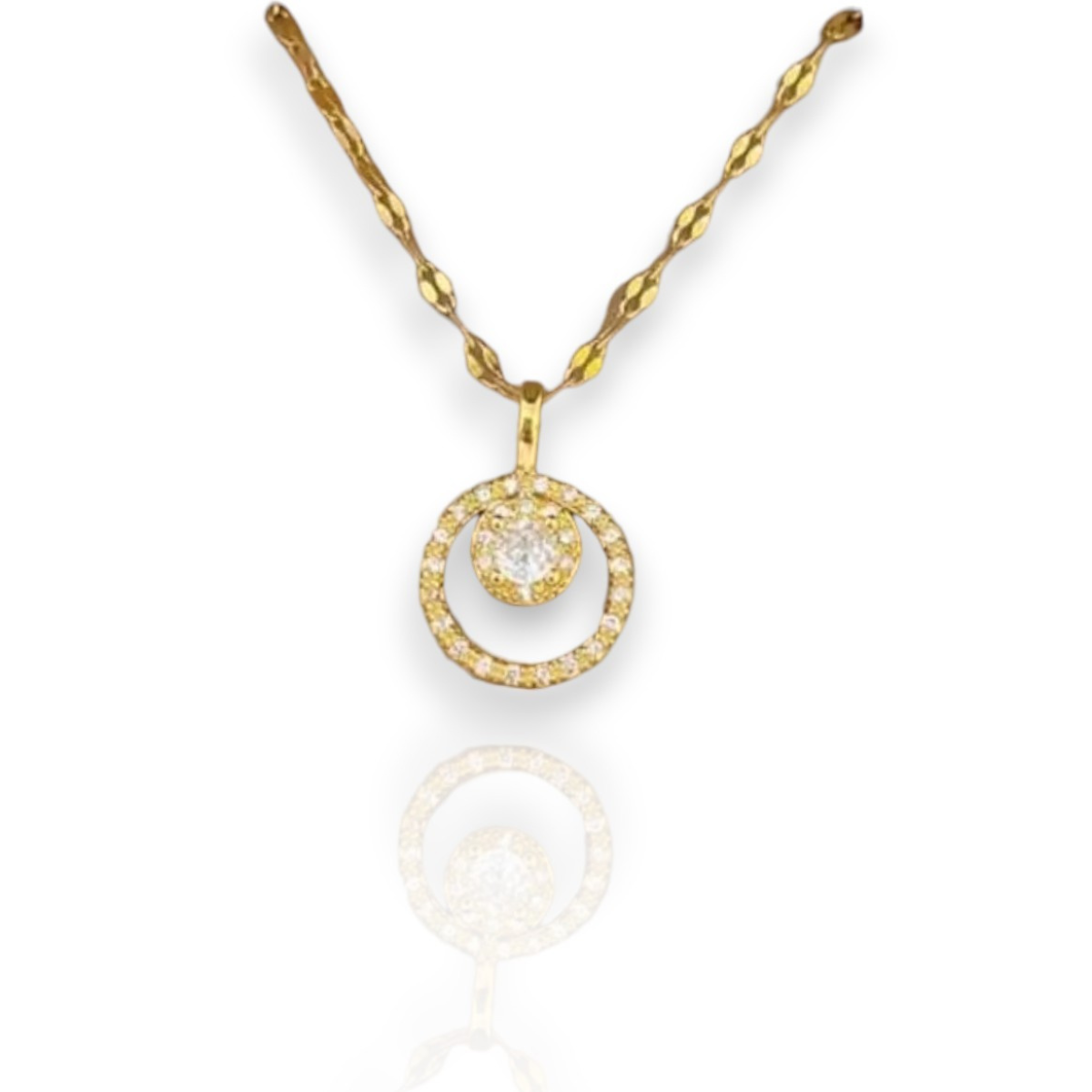 Golden Stud Pendant Necklace For Womens