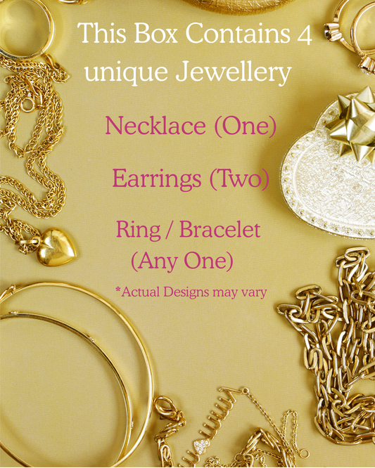 Multicolor Elegant Luxe Necklace, Ring, Bracelet & Earrings Set Gift Hamper