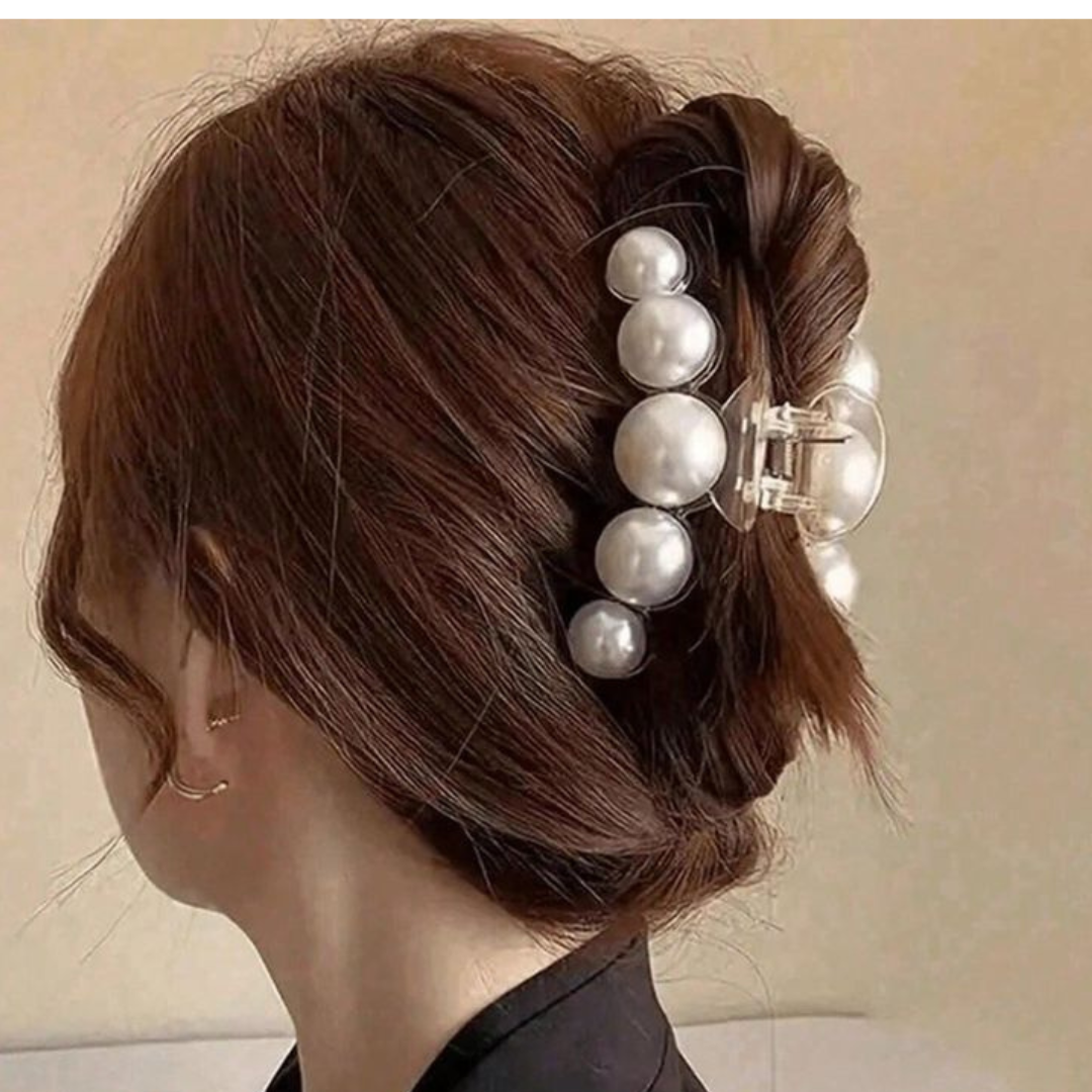 Elegant Pearl Hair Claw Clip for Women | Minimal Chic Hairstyle Accessory