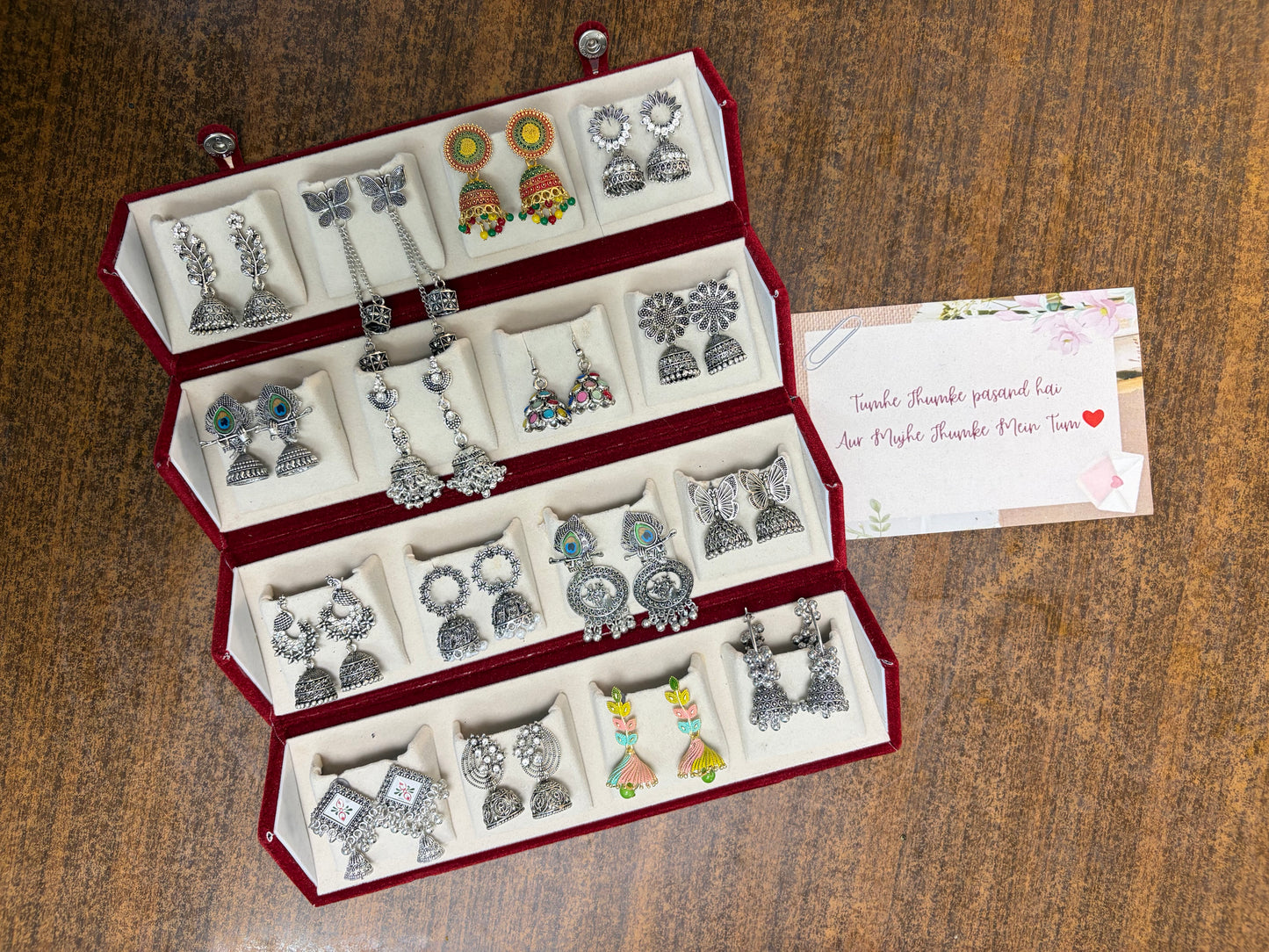 Oxidised Jhumka Earrings Hamper | 16-Pair Traditional & Trendy Jhumki Gift Set