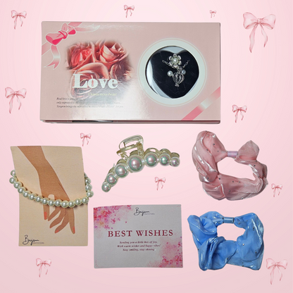 Elegant Love Pearl Gift Box – Jewelry & Hair Accessories 🎁 Free Gift on Prepaid order