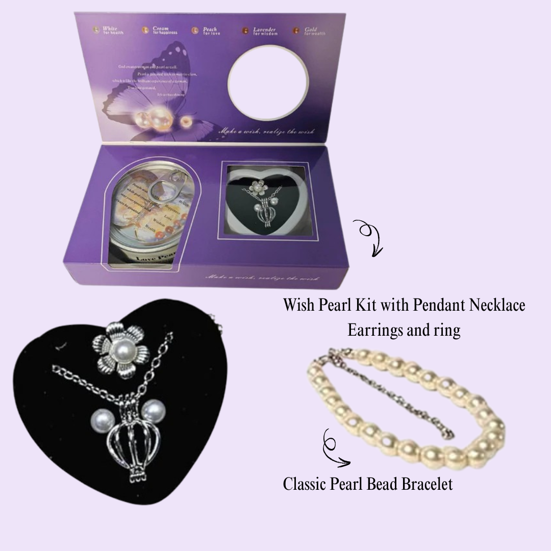 Wish pearl set – Necklace, Bracelet & Greeting Card 🎁 Free Gift on Prepaid prepaid
