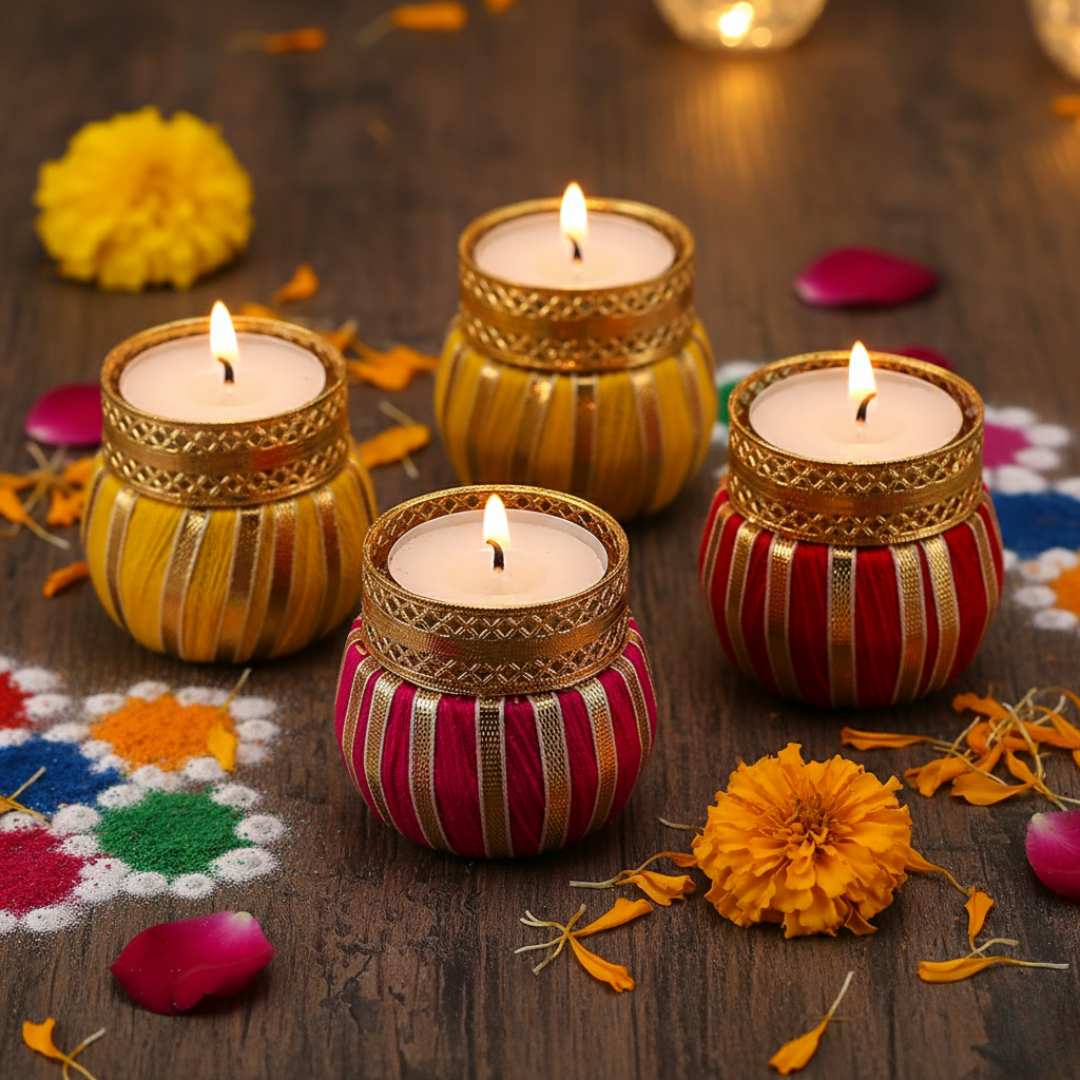 Decorative Tealight  Holders – Set of 2, 4 & 6 | Handcrafted Home Décor, Festival & Gifting