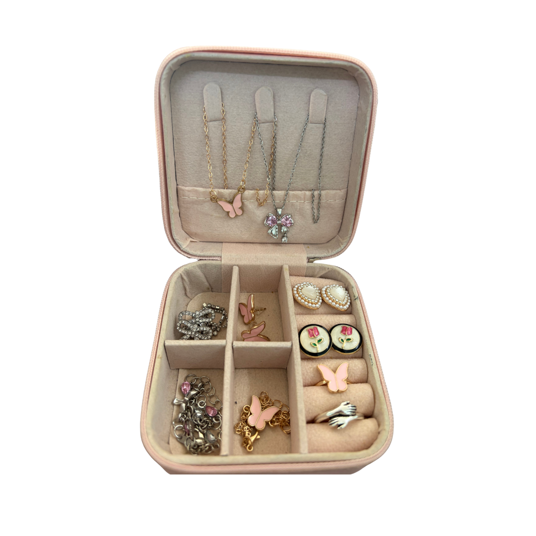 Pink Jewelry Combo Set for Women & Girls – 4 Earrings, 2 Pendant Necklaces, 2 Bracelets & 1 Ring | Trendy Fashion Jewellery Gift Set | Aesthetic Everyday & Party Wear Accessories