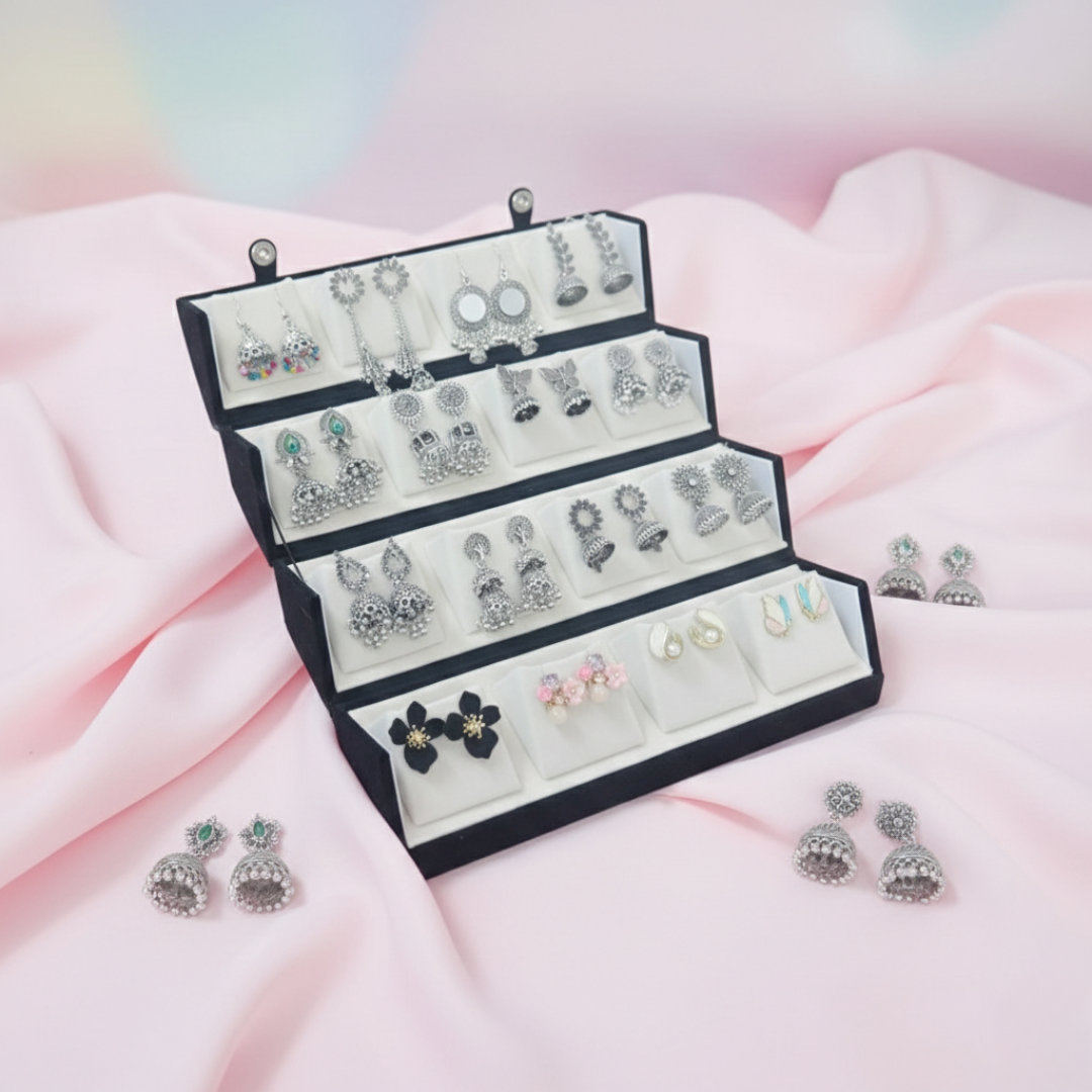Premium Jhumki Earrings Collection with Organizer Box – Trendy Traditional Earrings Set for Women & Girls