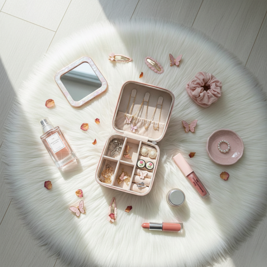 Pink Jewelry Combo Set for Women & Girls – 4 Earrings, 2 Pendant Necklaces, 2 Bracelets & 1 Ring | Trendy Fashion Jewellery Gift Set | Aesthetic Everyday & Party Wear Accessories