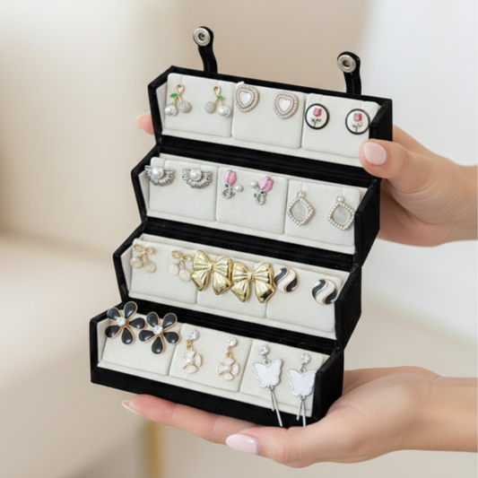 Earrings Combo Set with Jewellery Organizer Box – Multi Style Jhumki & Earrings Collection for Women & Girls
