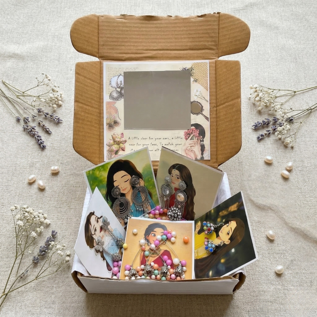Jewellery Hamper Gift Set – 5 Earrings & 1 Ring Combo for Women
