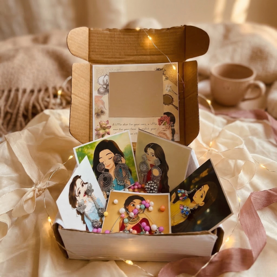 Jewellery Hamper Gift Set – 5 Earrings & 1 Ring Combo for Women
