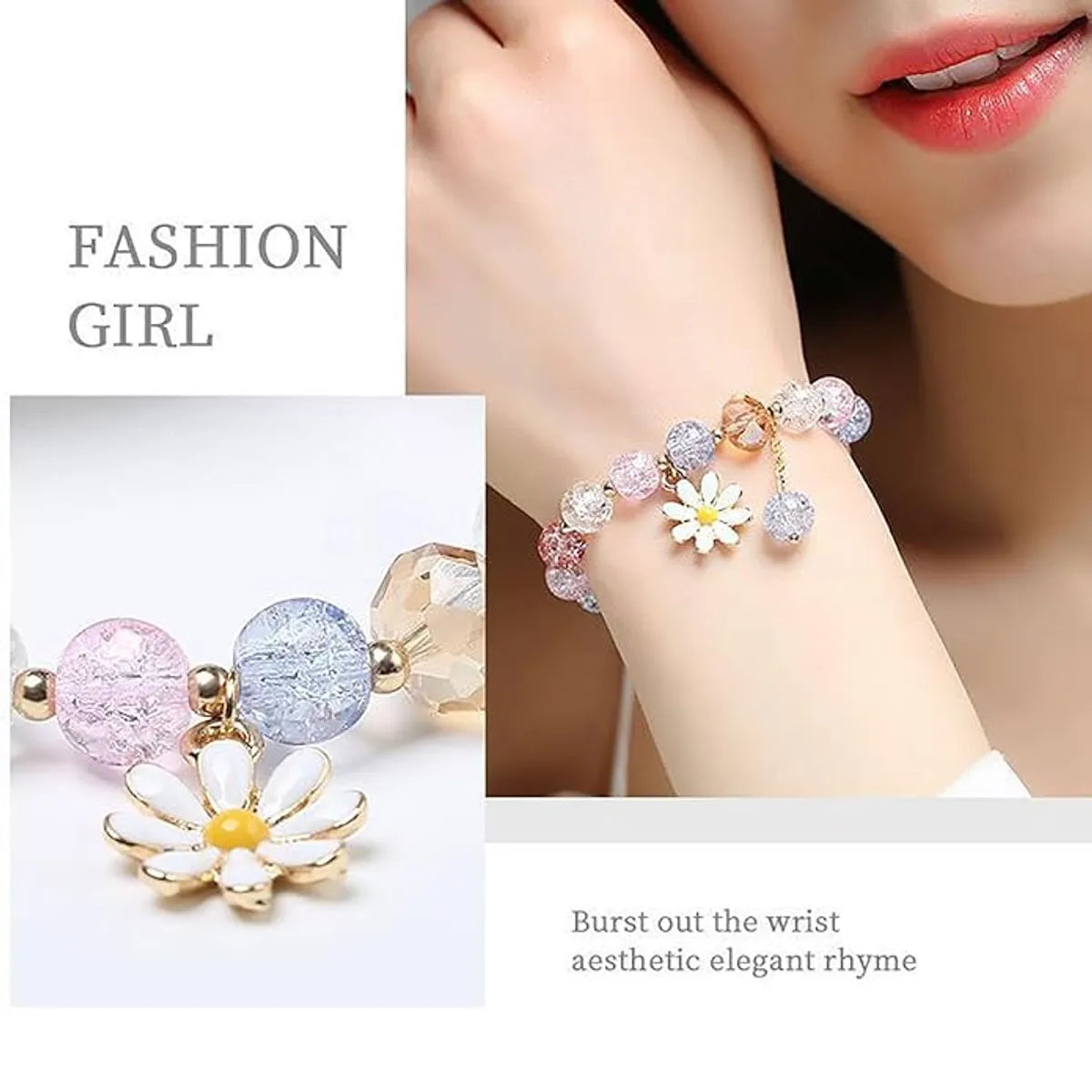 Multicolor Trendy Korean Chain Bracelet For Women & Girls