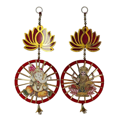 Ganesh & Lakshmi Decorative Wall Hanging Toran | Lotus Design Home Decor