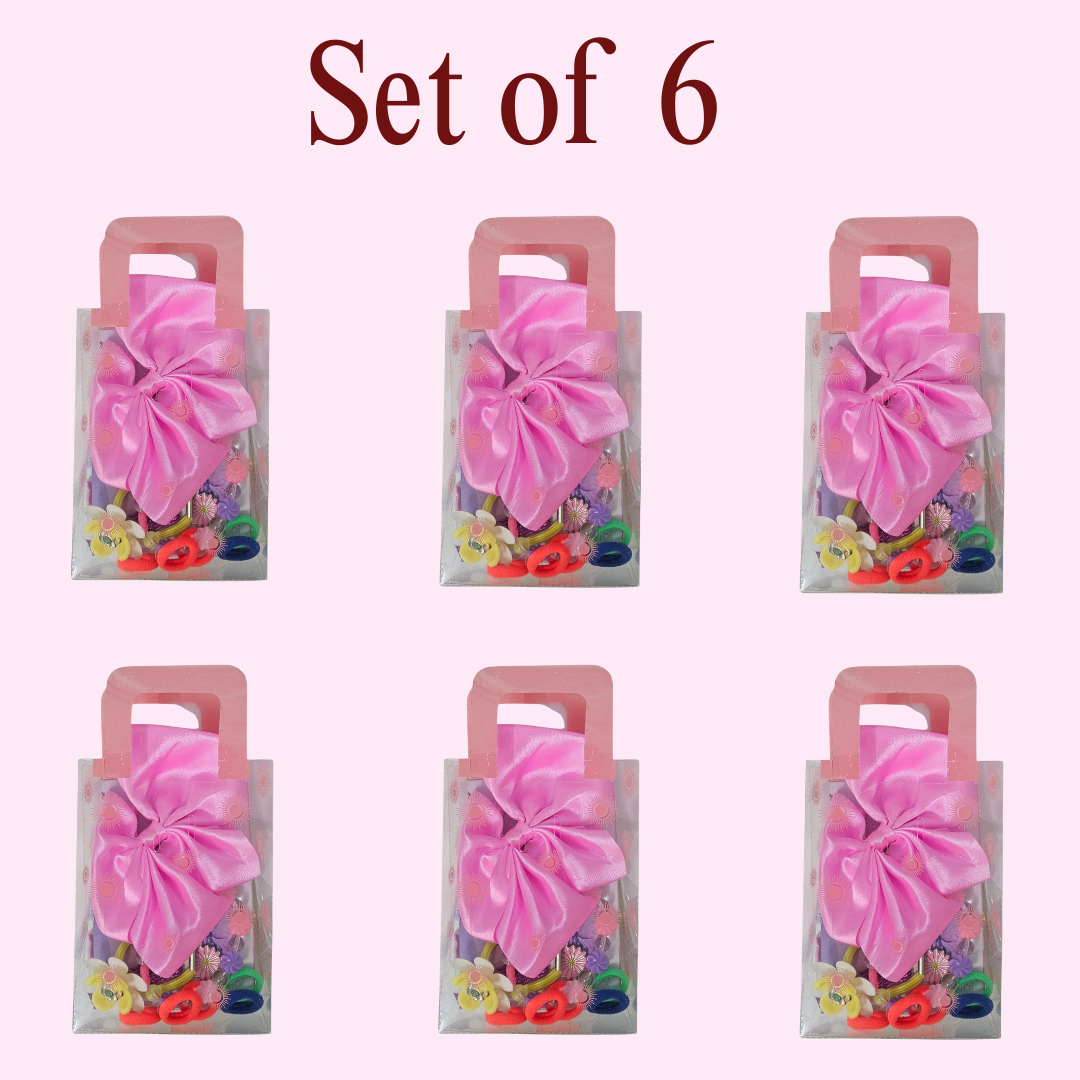 Kanjak Hamper for Girls – Hair Accessories & Jewelry Gift Set with Necklace, Clips, Bow & Gift Bag