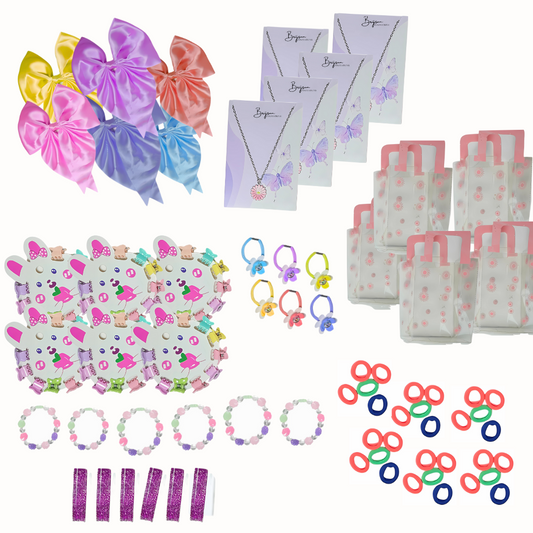 Kanjak Hamper for Girls – Hair Accessories & Jewelry Gift Set with Necklace, Clips, Bow & Gift Bag