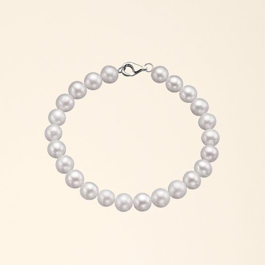 White Faux Pearl Bracelet With Lobster Clasp (Timeless Classic)
