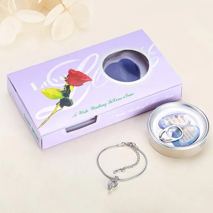 Wish Pearl Bracelet set with Stainless Steel Snake Bracelet Gift Set For Women & Girls