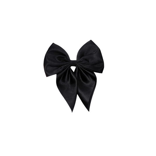 Black Satin Hair Bow – Timeless Elegant Hair Accessory