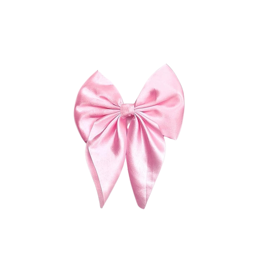 Light Pink Satin Hair Bow – Cute & Elegant Style